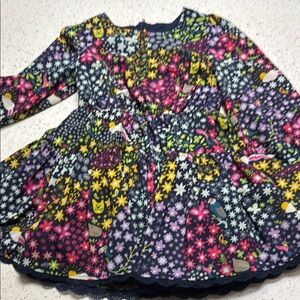 Disney Pink and Blue Pleated Sundress with Bishop Sleeves